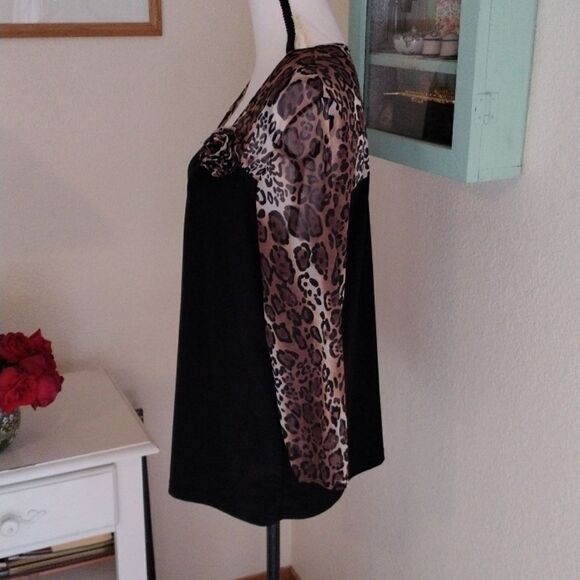 Animal Print and Black Top - Picture 5 of 9